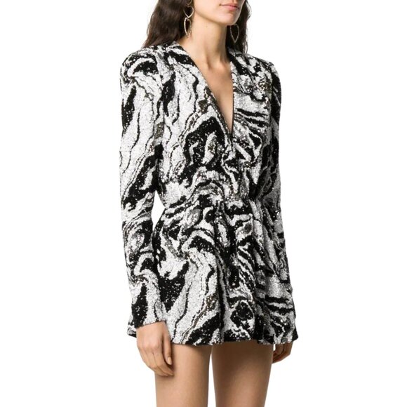 NWT AMEN Black Sequin Mini Dress Sz 40 Italy/US 4 Designer ($1500) Party NYE - Picture 2 of 8